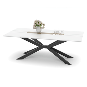 Jedálenský stôl FRESNO biela/čierna, prekrížené nohy, šírka 210 cm 1