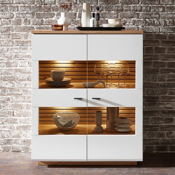 Skrinka FRESNO matná biela/dub artisan 1