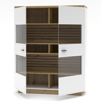 Skrinka FRESNO matná biela/dub artisan 2