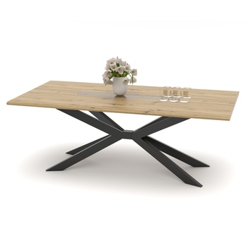 Jedálenský stôl FRESNO dub artisan/čierna, prekrížené nohy, šírka 210 cm 1