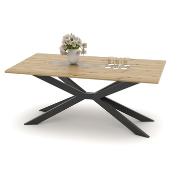 Jedálenský stôl FRESNO dub artisan/čierna, prekrížené nohy, šírka 180 cm 1