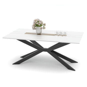 Jedálenský stôl FRESNO biela/čierna, prekrížené nohy, šírka 180 cm 1