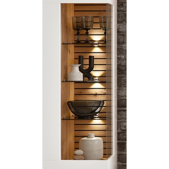 Vitrína FRESNO biela/dub artisan, ľavá/pravá, šírka 65 cm 4