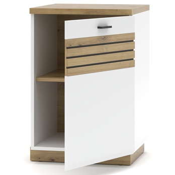 Komoda FRESNO biela/dub artisan, ľavá/pravá, šírka 50 cm 2