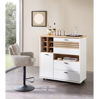 Komoda FRESNO biela/dub artisan, šírka 105 cm 1