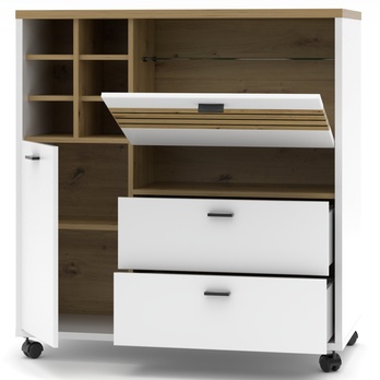 Komoda FRESNO biela/dub artisan, šírka 105 cm 2