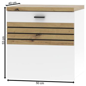 Závesná komoda FRESNO biela/dub artisan, ľavá/pravá, šírka 50 cm 3
