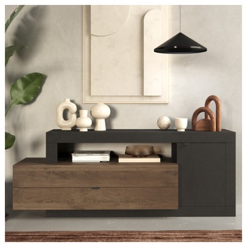 TV komoda  FRIDA 2 čiernohnedá/orech 2