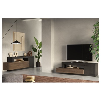 TV komoda  FRIDA 2 čiernohnedá/orech 1