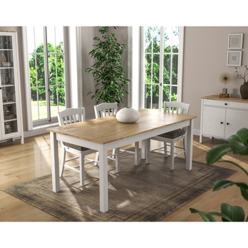 Jedálenský stôl FRN prírodná/biela 1