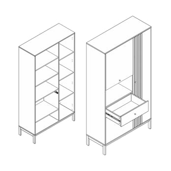 Regál FRUST 12 biela/dub alpský 2