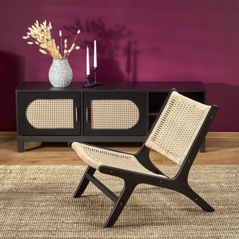 Kreslo FUDIN čierna/prírodná 1