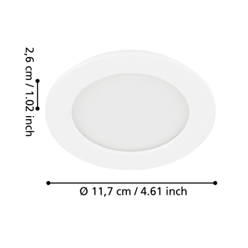 Zapustené LED svietidlo FUEVA 1 biely kov, 3000K 2