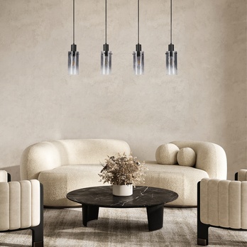 Závesné svietidlo FUMEA 2 čierna/dymové sklo 1