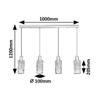 Závesné svietidlo FUMEA 2 čierna/dymové sklo 2