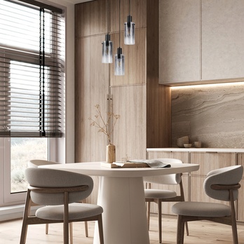 Závesné svietidlo FUMEA 3 čierna/dymové sklo 1