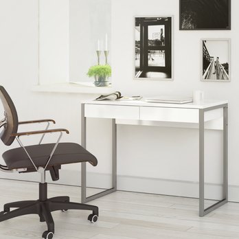 Písací stôl FUNCTION PLUS 80122UU sivá/biela vysoký lesk 1