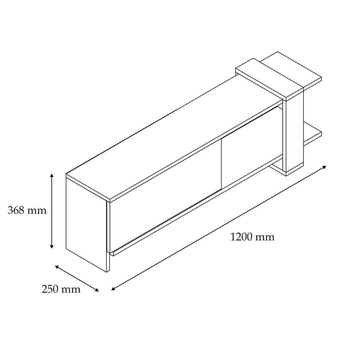 TV komoda FUNDA antracitová/biela 3