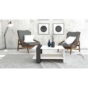 Konferenčný stolík FUNDA antracitová/biela 2