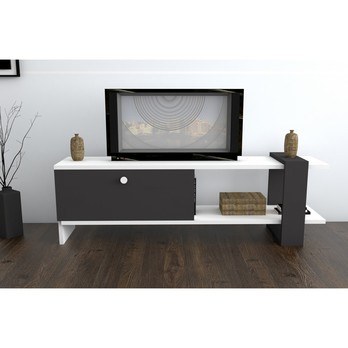 TV komoda FUNDA antracitová/biela 2