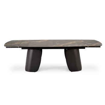 Jedálenský stôl FUREM čierny mramor/čierna 6