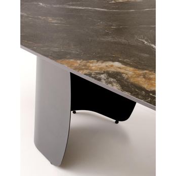 Jedálenský stôl FUREM čierny mramor/čierna 7