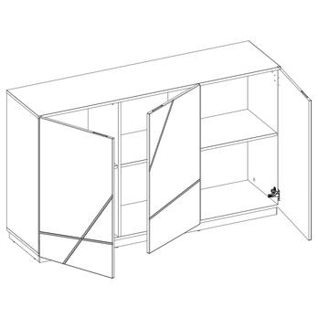 Komoda FUTURA 07 biela vysoký lesk/dub riviéra 2