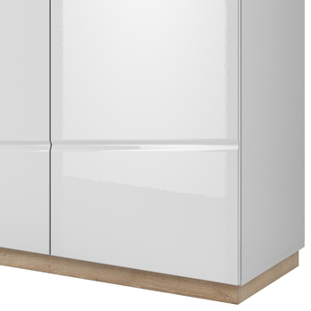 Komoda FUTURA 07 biela vysoký lesk/dub riviéra 3