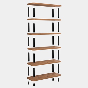 Regál/knižnica GALA borovica/čierna 2