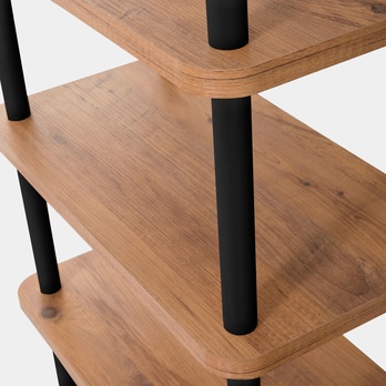 Regál/knižnica GALA borovica/čierna 3