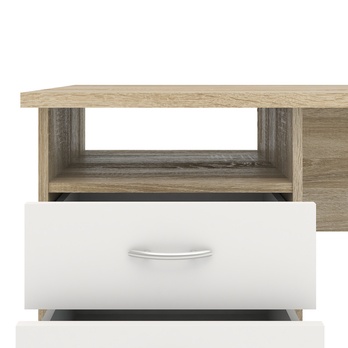 Písací stôl GALAHAM dub/biela 10