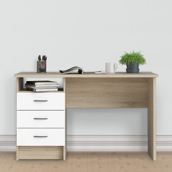 Písací stôl GALAHAM dub/biela 11