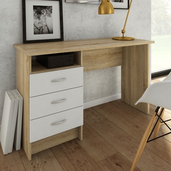 Písací stôl GALAHAM dub/biela 12