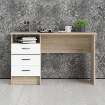 Písací stôl GALAHAM dub/biela 13