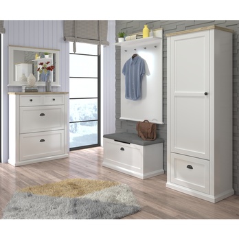 Predsieňová skriňa GALINEO biela/dub 1