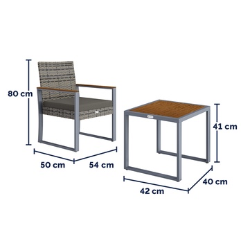 Balkónová zostava GALVAN sivá 4