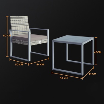 Balkónový set GALVAN sivá 1