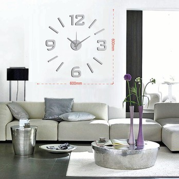 Nástenné nalepovacie hodiny GAMA strieborná 1