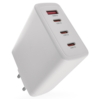 USB adaptér GAN biela, 1x USB-A, 3x USB-C, 120W 2