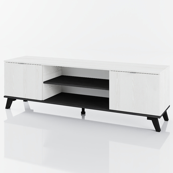 TV stolík GARDA biely dub/čierny dub 1