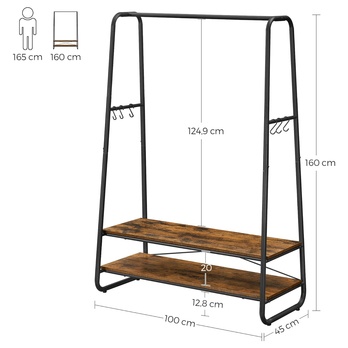 Stojan na šaty GARMENT hnedá/čierna 8