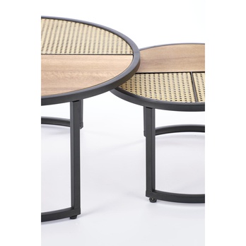 Konferenčný stolík GARMINA dub zlatý/čierna, sada 2 ks 1