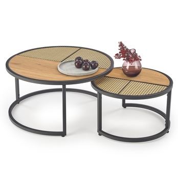 Konferenčný stolík GARMINA dub zlatý/čierna, sada 2 ks 3