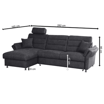 Sedacia súprava GAVORA ľavá, tmavosivá 2