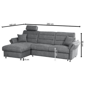 Sedacia súprava GAVORA ľavá, sivá 2