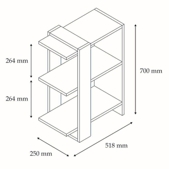 Regál/knižnica GAYE biela 3