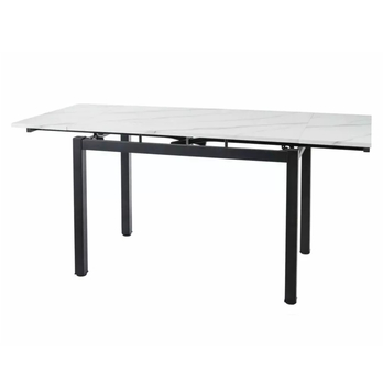 Jedálenský stôl GD017 biely mramor/čierna 2