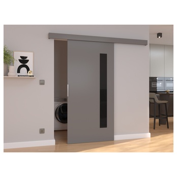 Posuvné dvere GELA 106 sivá/čierna, 106x205 cm 1