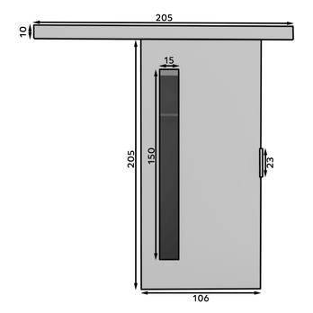 Posuvné dvere GELA 106 sivá/čierna, 106x205 cm 2