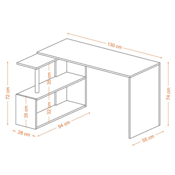 Písací stôl GELINCIK biela 4